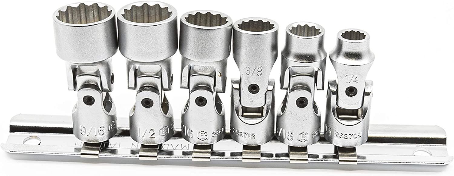 Genius US-206S - 1/4" Drive SAE Universal Hand Socket Set - 6 Pieces