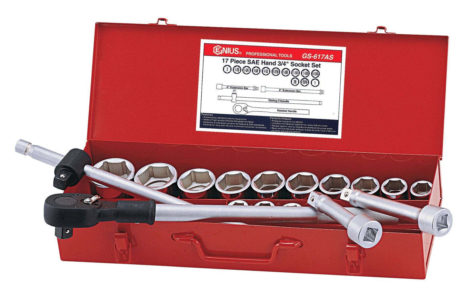 3/4" DR. 17PC HAND SOCKET SET