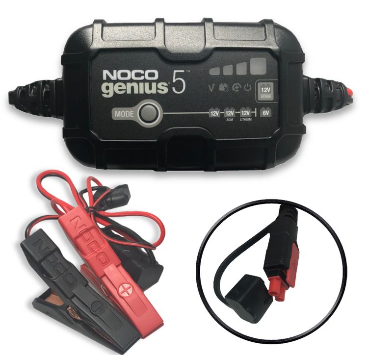 Noco GENIUS5 - Genius 8 Step 12-60 Volt Smart Charger, 5 Bank