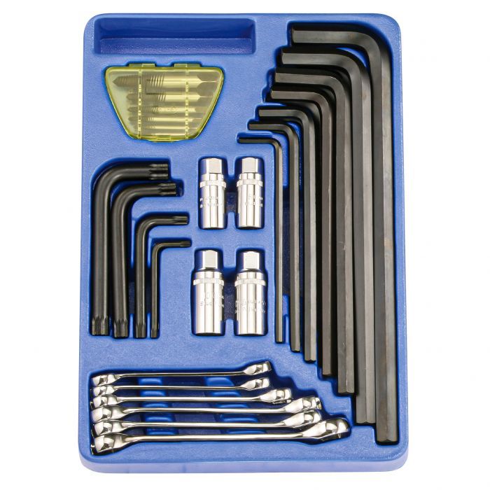 Genius MS035M - Metric Flare Nut & L-Shaped Key Wrench Set (35-Pcs)