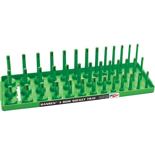 3/8" Drive SAE 3 Row Socket Tray - Green