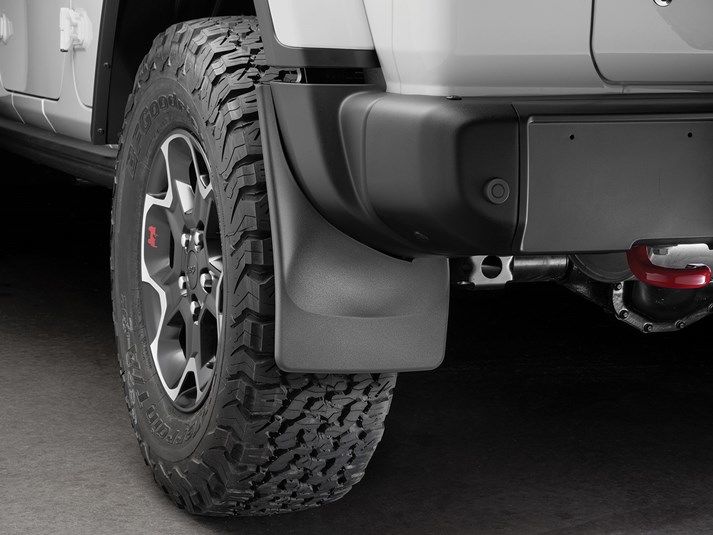 Weathertech® • MF120100 • Mud Flaps • Black • Rear • Jeep Wrangler 4-Door Unlimited JL Rubicon 18-20 /4-Door Unlimited Rubicon 2021 /2 DoorRubicon 18-21