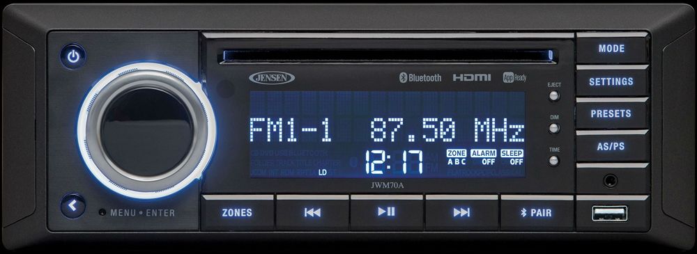 Jensen JWM72A - RV Bluetooth Stereo With App Control