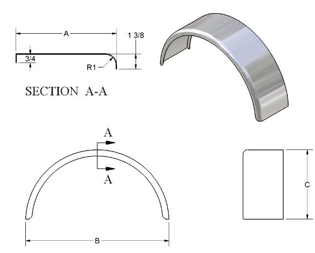 Kampco A6427-E - Single Radius Single Fender