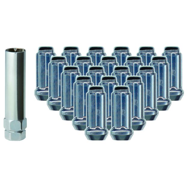 RTX® • TN0308-20 • XL Lug Nut Kits • Spline Drive XL Lug Nuts & Key • Chrome • Conical • 14M X 1.5