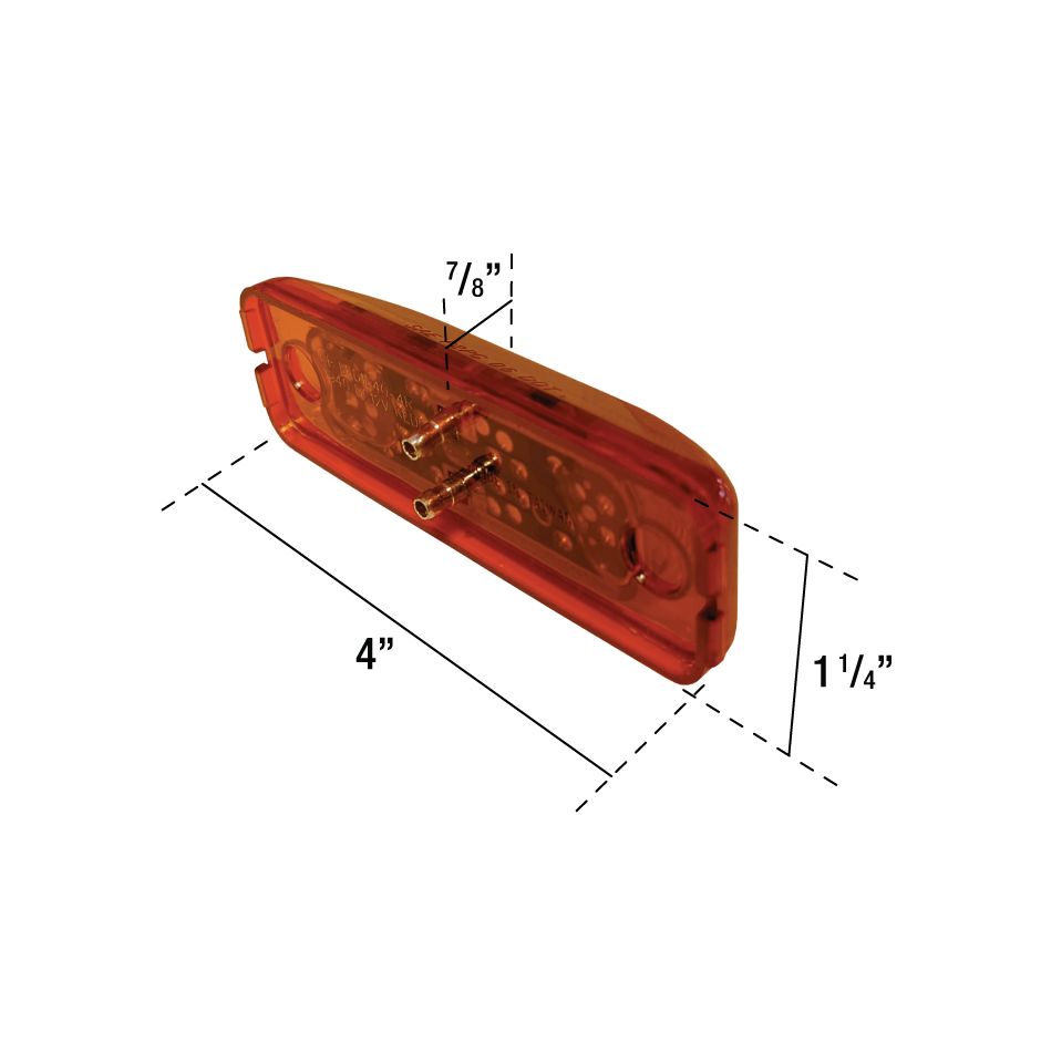 Uni-Bond LED1040-4A - 4" x 1.25" Side Marker LED Light Amber