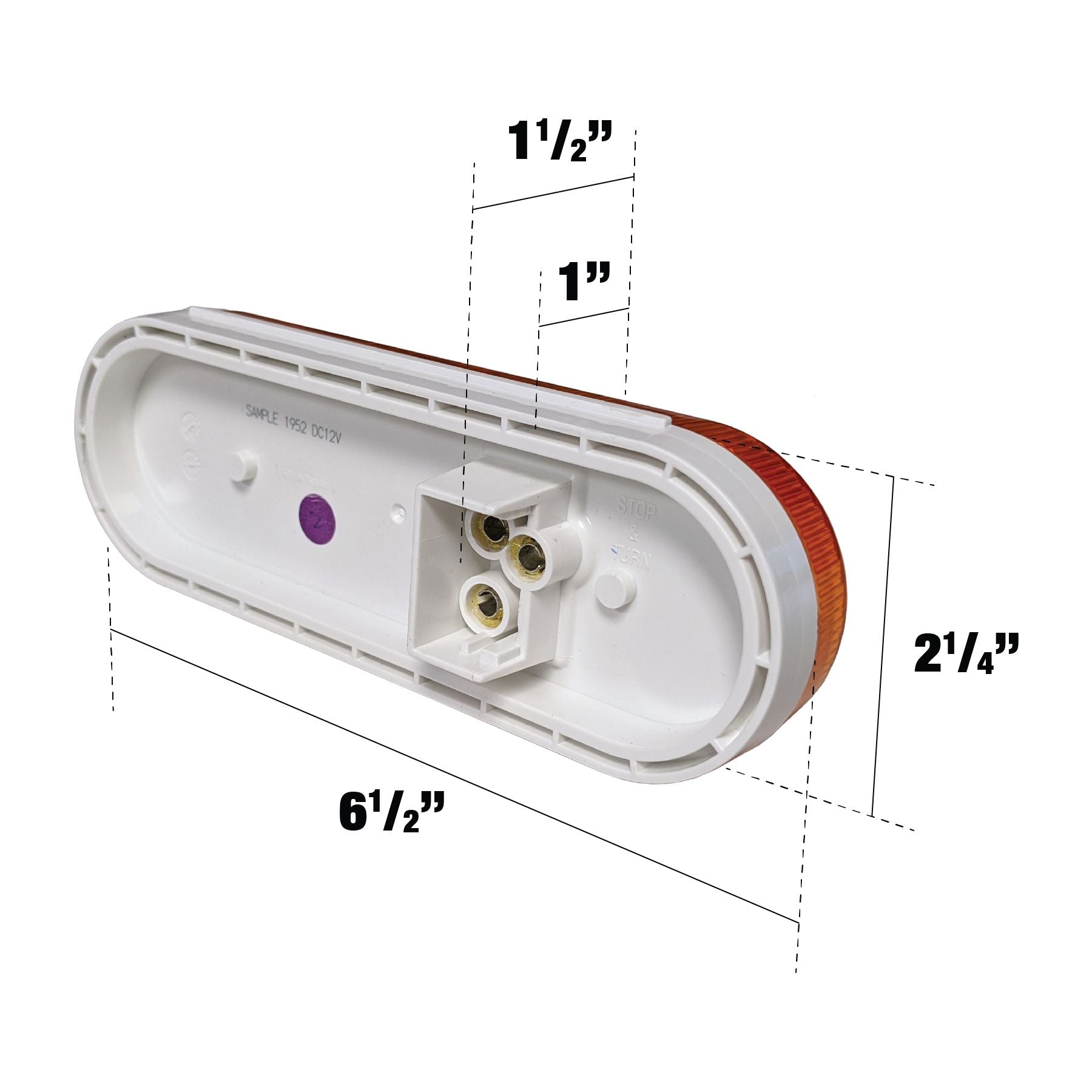 Uni-Bond LED2238-6A - LED Oval Signal/Park Lamp Amber - 6-Diode