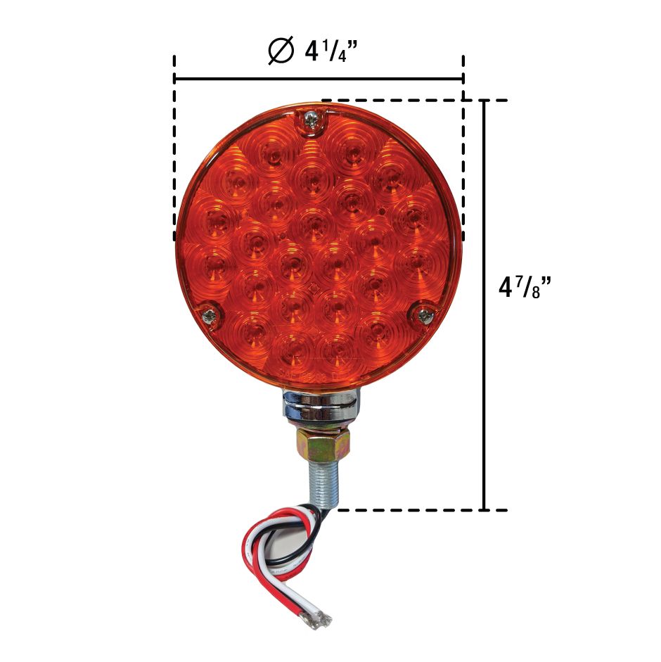 Uni-Bond LFM4102-24RA - LED Chrome Die Cast Base Double Face Lamp - Amber|Red