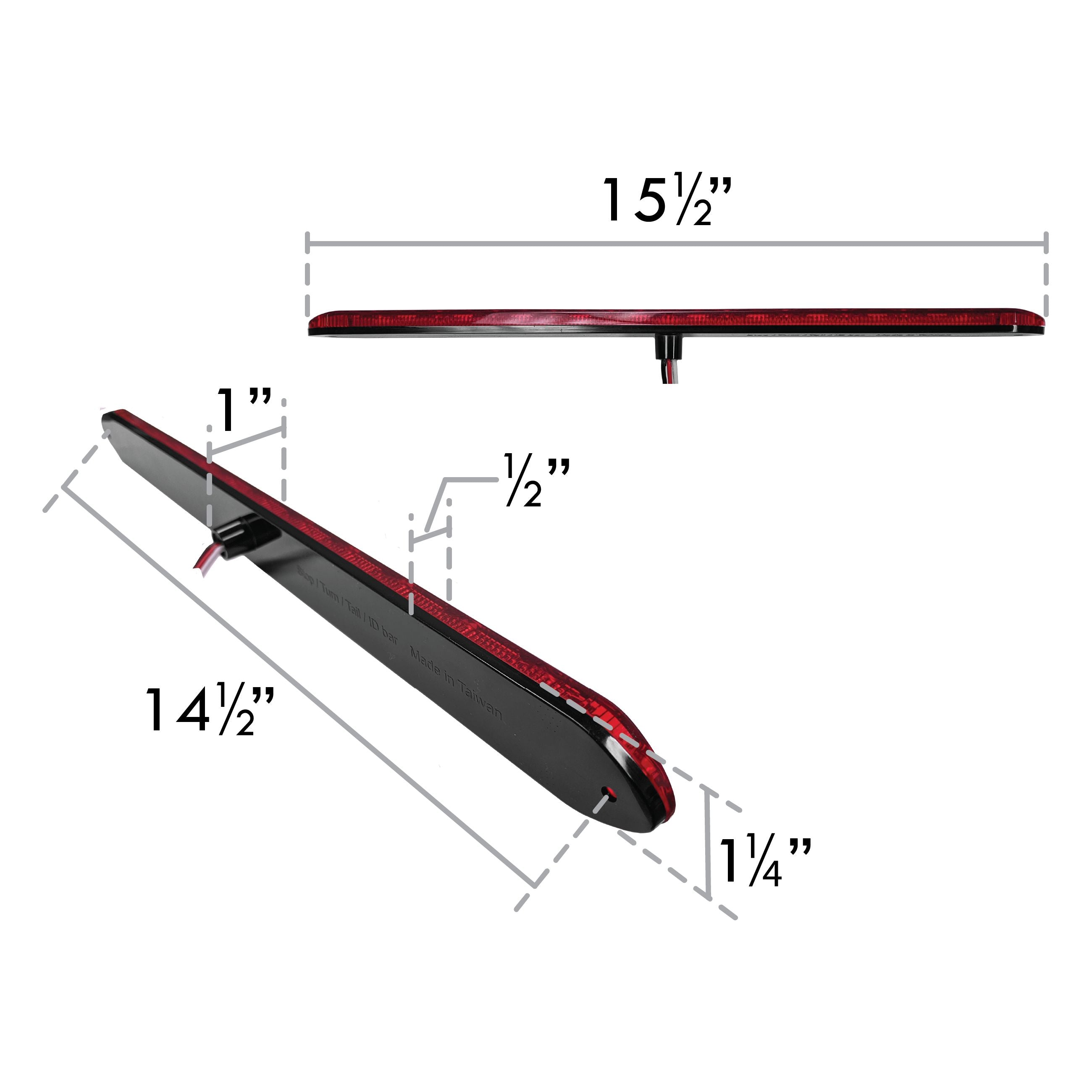 Uni-Bond LLB1015S-11R - 15.5″ LED S/T/T Slim Line Bar