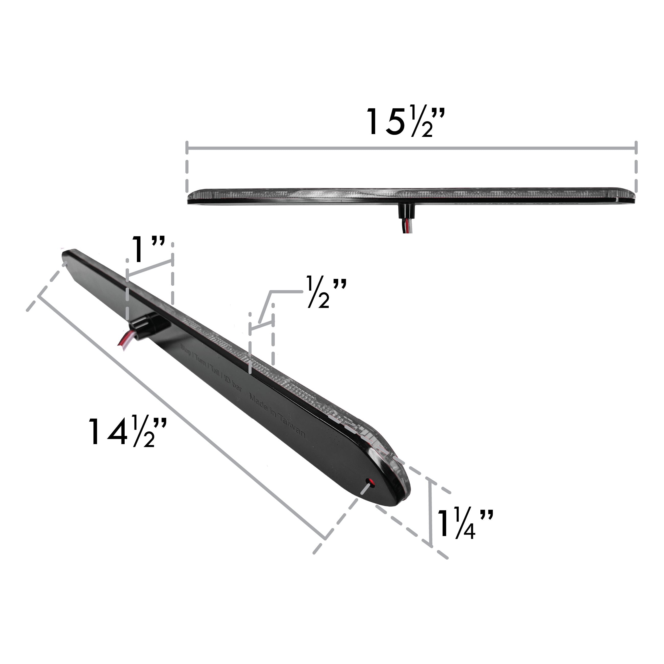 Uni-Bond LLB1015S-11CR - 15.5″ LED S/T/T Slim Line Bar