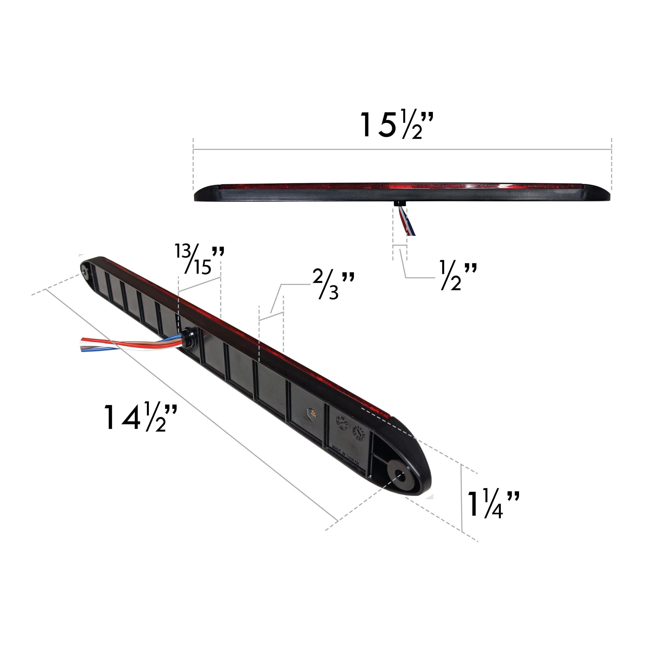 Uni-Bond LLB1155S-12RW - 15.5″ LED S/T/T/Back Up Slim Line Bar