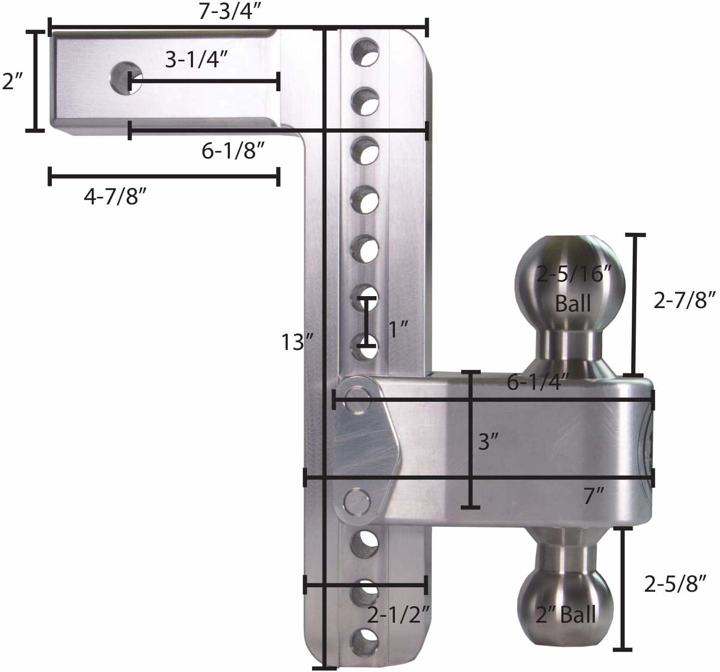 Weigh Safe LTB10-2 - Turnover Ball 10" Drop Hitch with 2" Shank