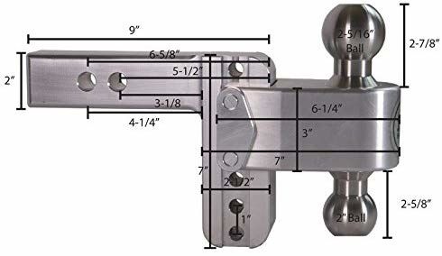 Weigh Safe LTB4-2 - Turnover Ball 4" Drop Hitch with 2" Shank