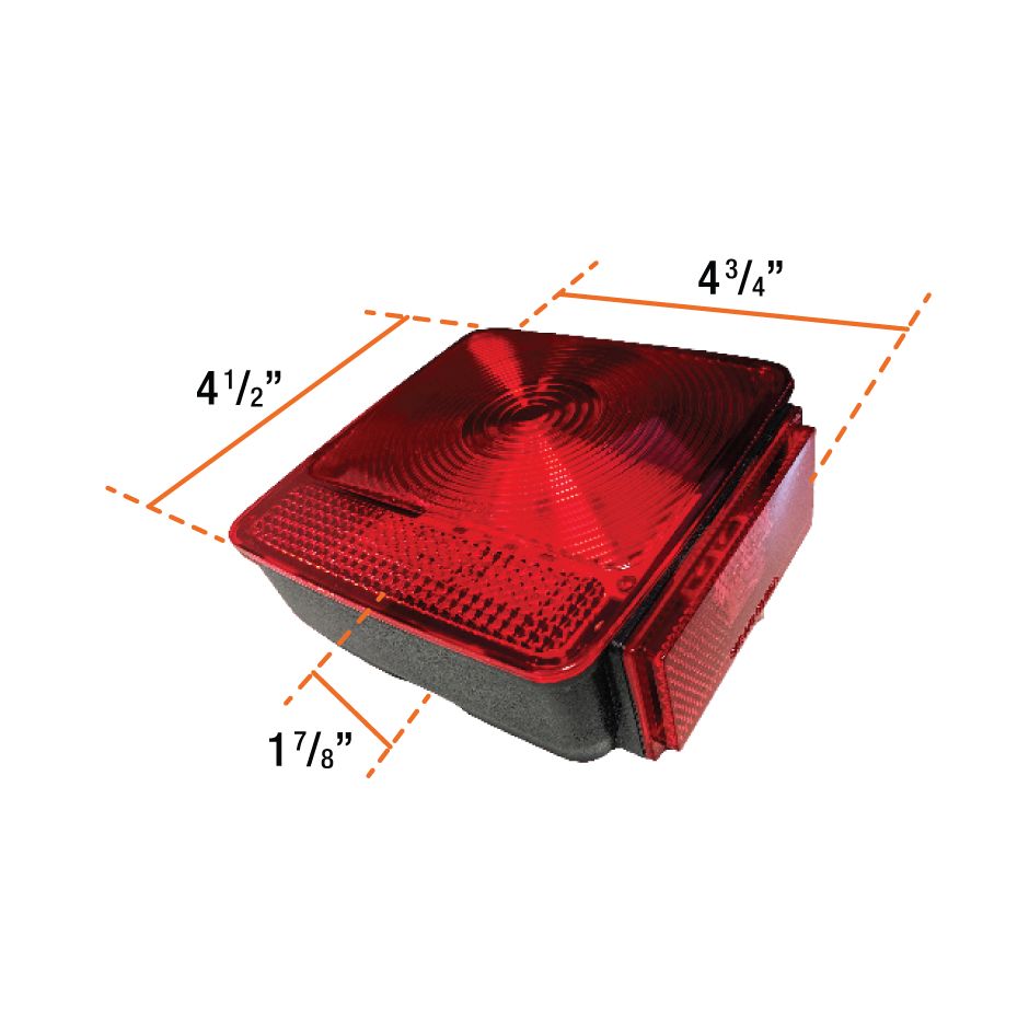 Uni-Bond LTL4141L - LED Submersible S/T/T/L Lamp Red For Under 80" Vehicle