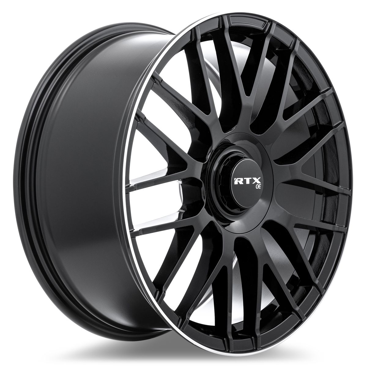 MB-01 • Gloss Black with Machined Lip • 19x8.5 5x112 ET38 CB66.6