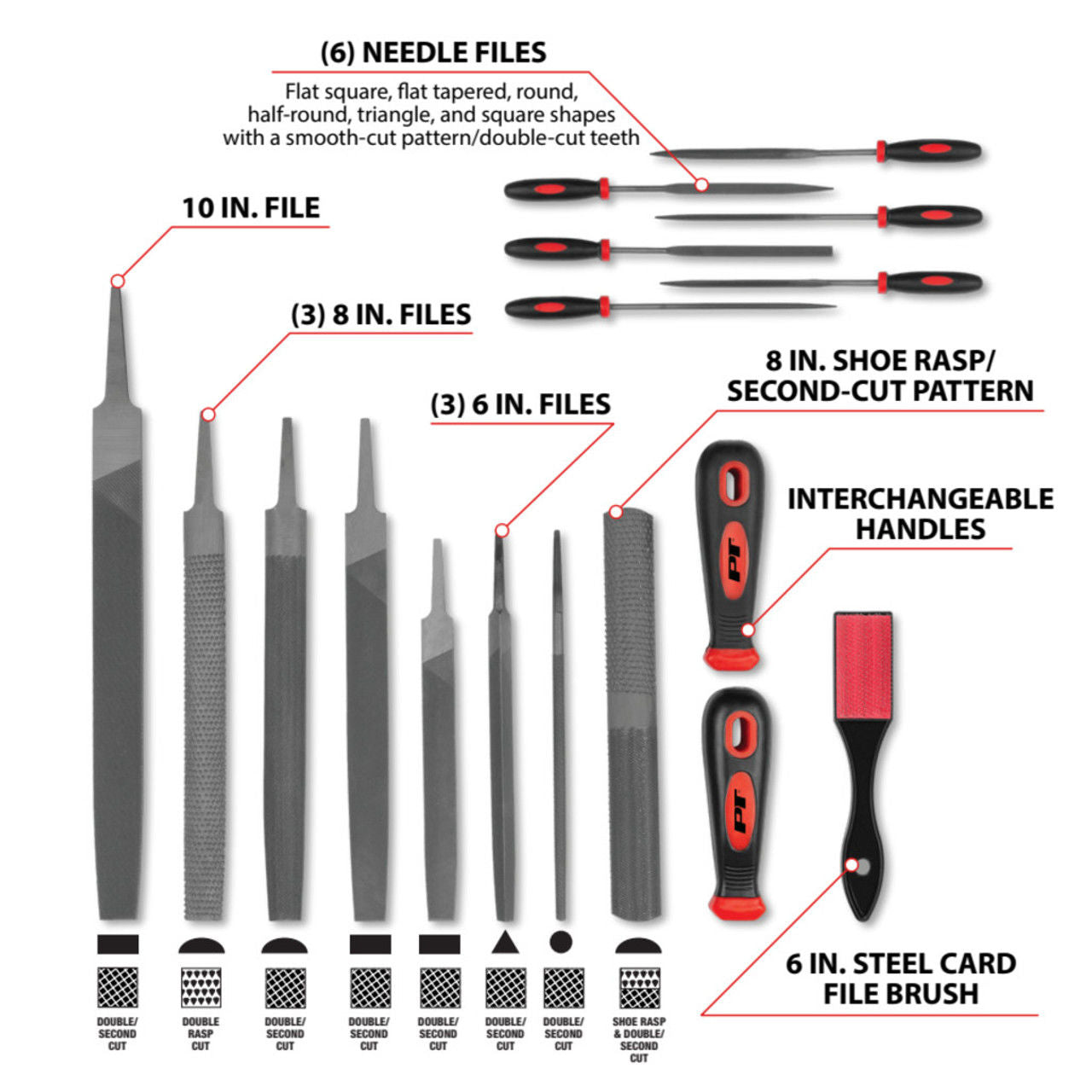 Performance Tools W7549 - 17 Piece Multipurpose File Set