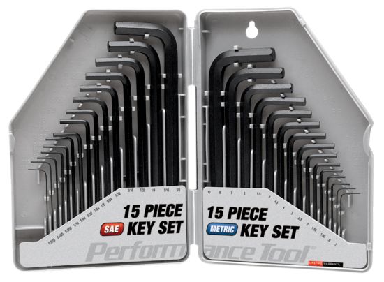 Performance Tools W80288 - Hex Key Set 0.7-10mm 0.28"-3/8" (30-pcs)