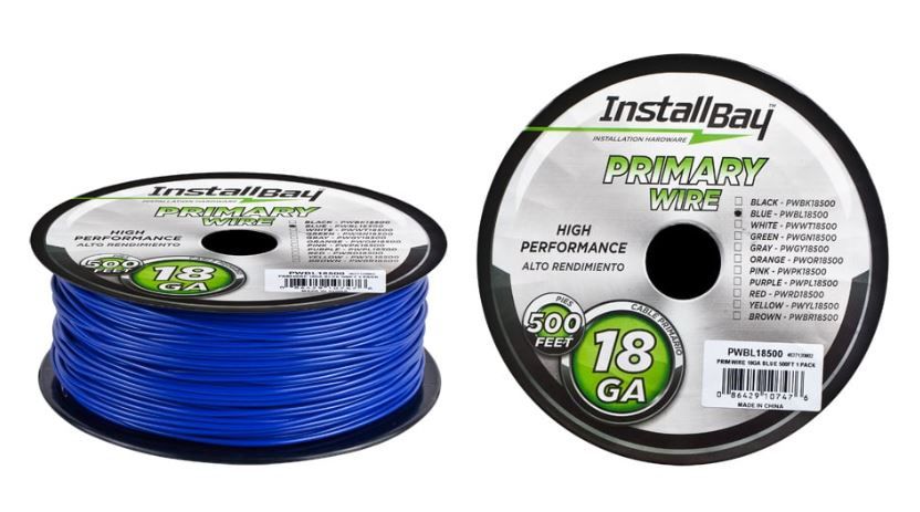 Install Bay PWBL18500 - Blue Primary Wire 18 Gauge - Coil of 500 feet