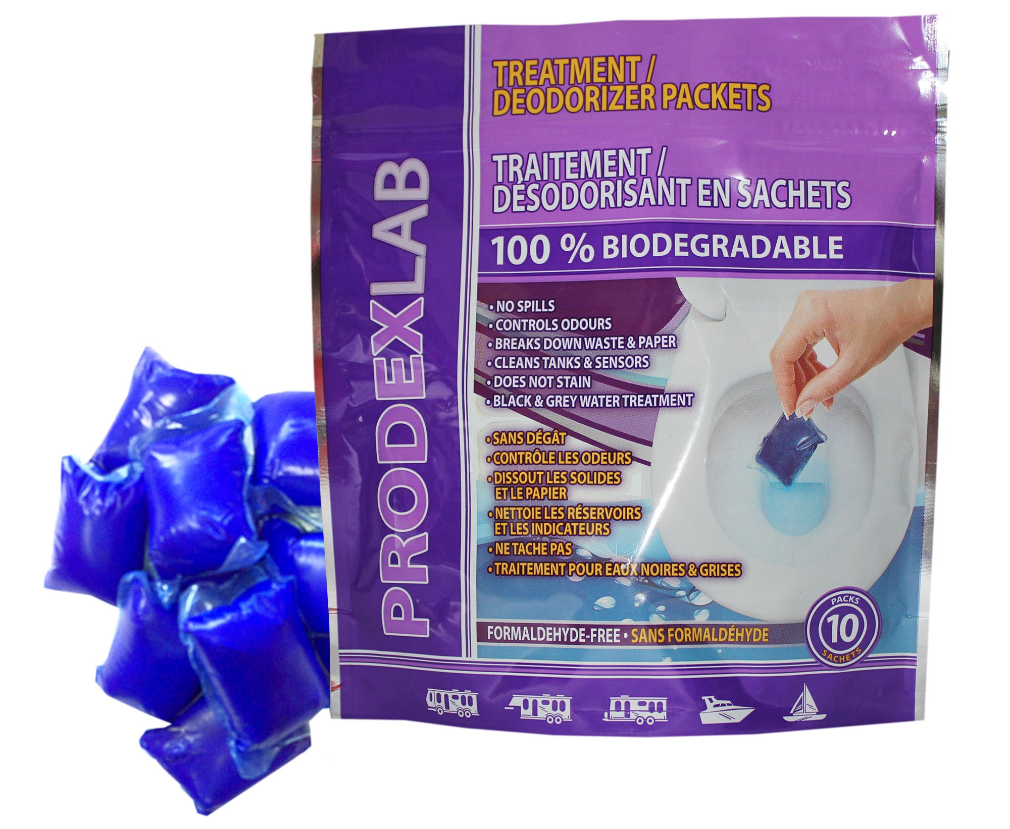 Prodexlab Q8900 - Box of 12, Treatment/ Deodorizer packs (10/bag)