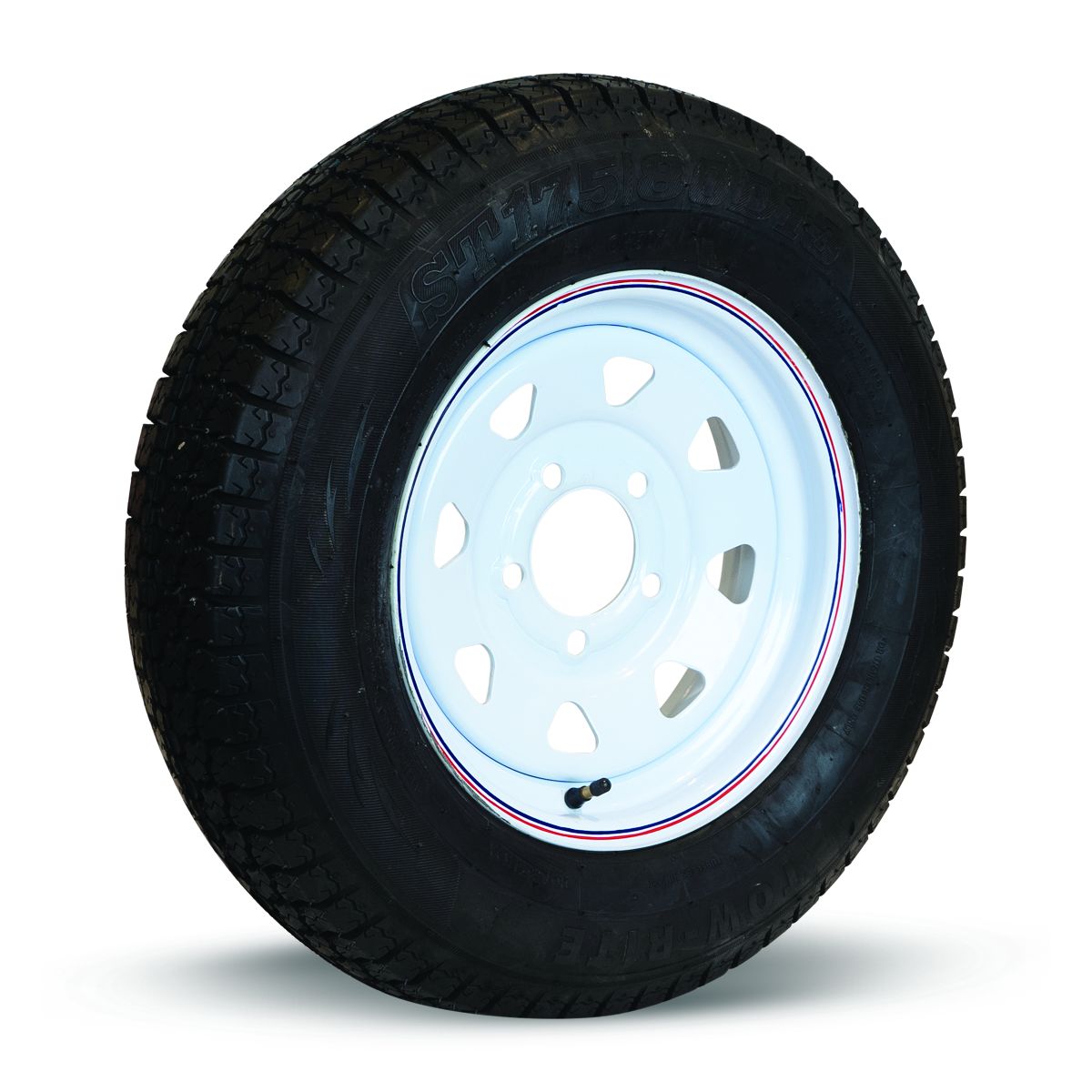 Tow-Rite RDG3732-WS5 - Tire & Rim ST175/80D13 LRC White Spoke (RT3722) 3.19