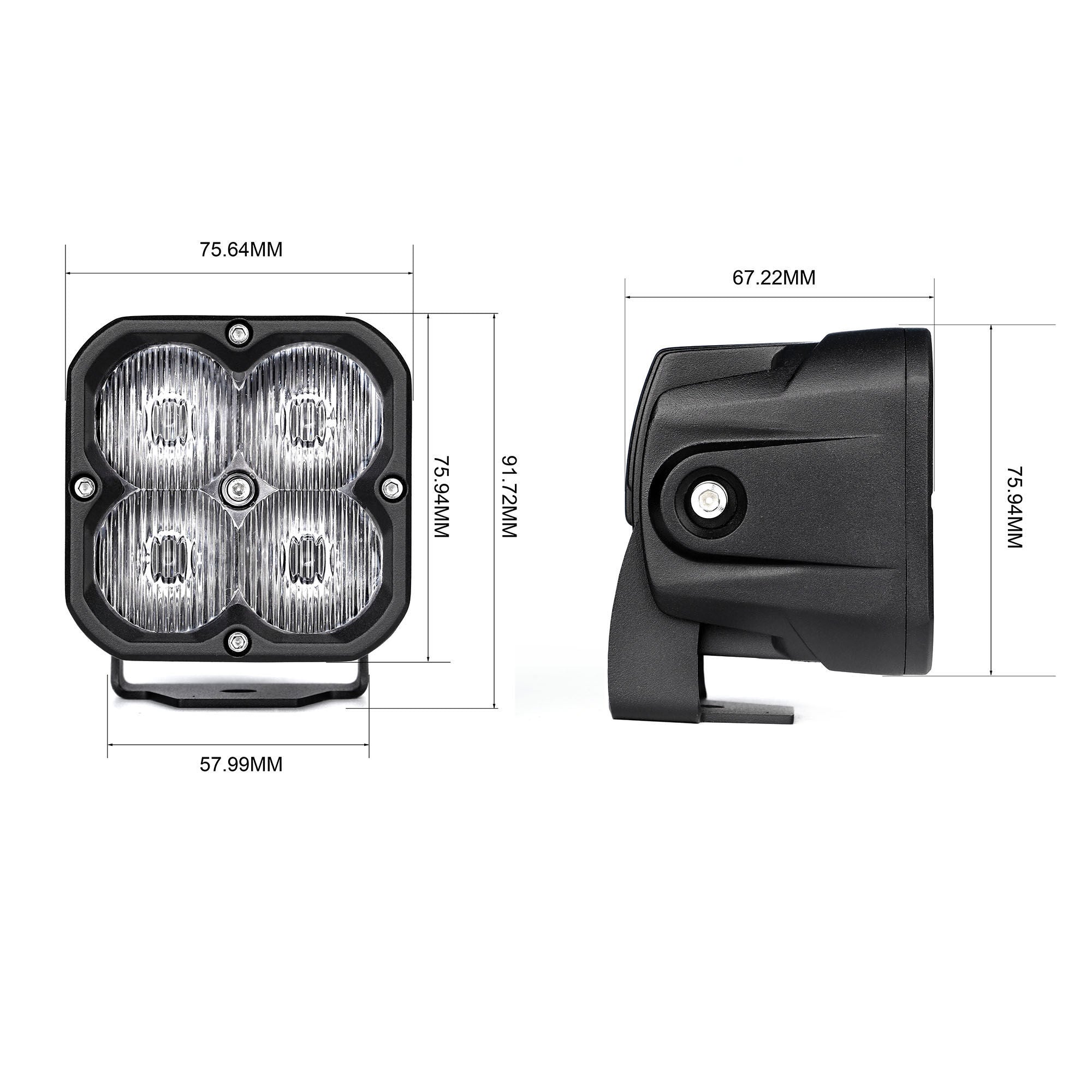 RTXOA5G3510 - 3" Cube Pod Light, Auxiliary High Beam 914Lm