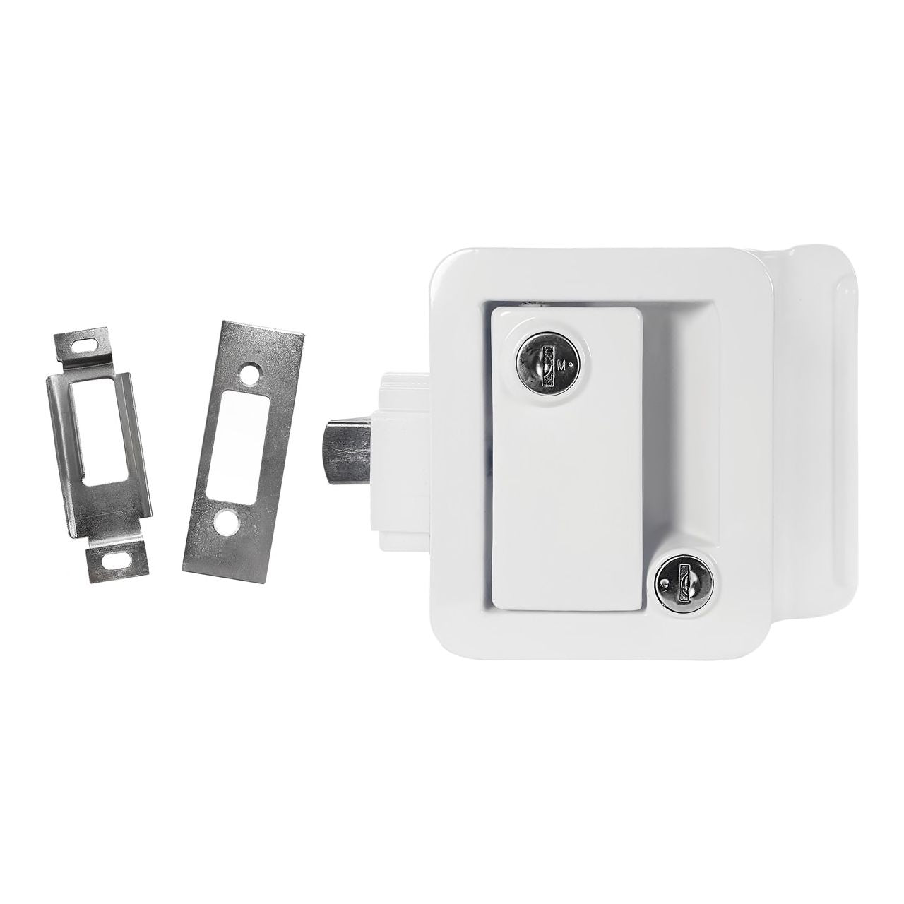 RV Pro RVP194101 - RV Paddle Entry Door Lock Latch with Deadbolt White