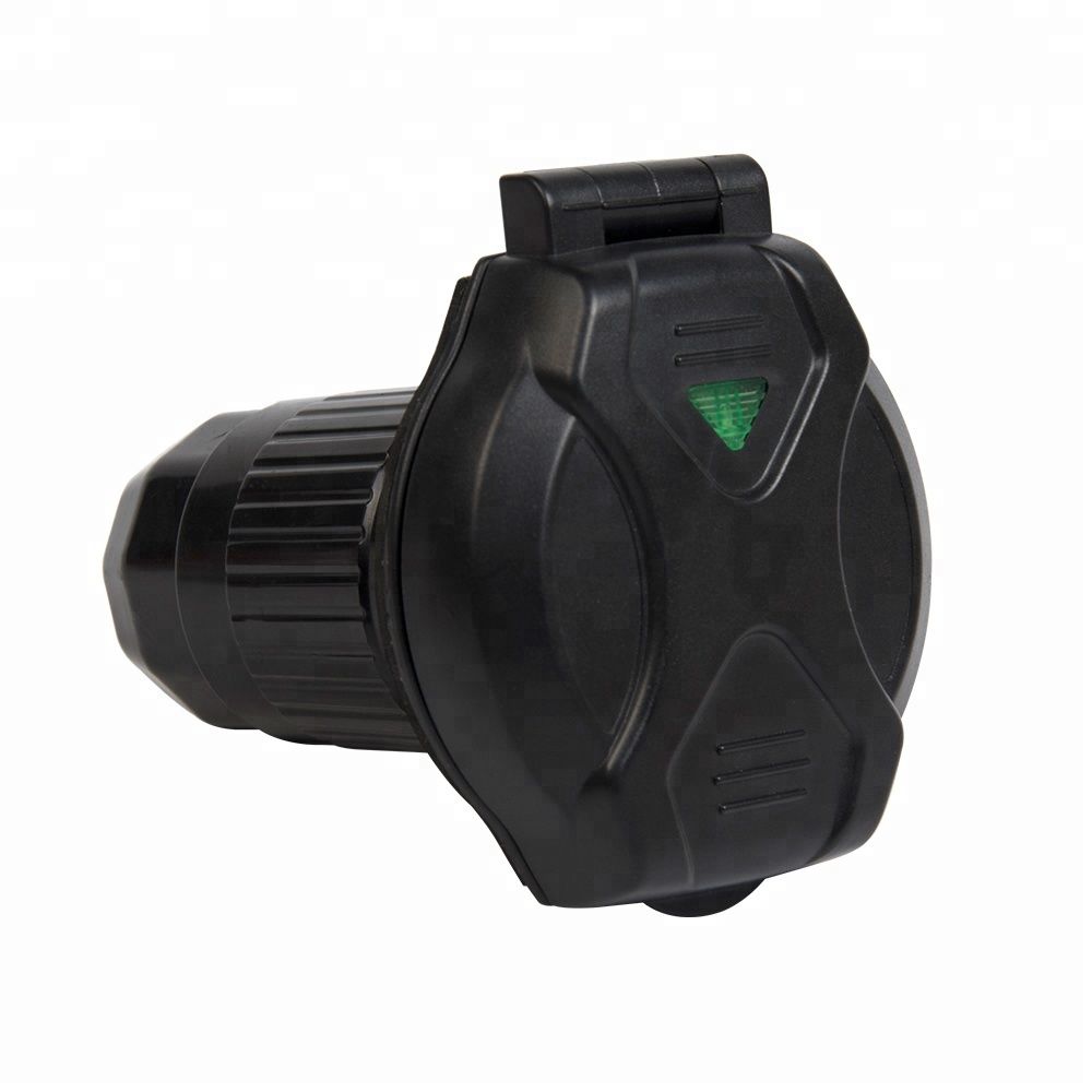 RV PRO 50 AMP INLET W/INDICATOR LIGHT BLACK