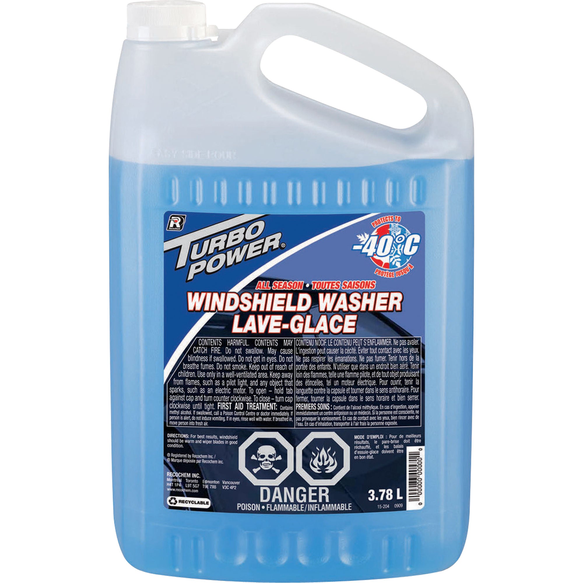 Recochem 15-204X52 - Turbo Power® All-Season -40°C Windshield Washer Fluid, Jug, 3.78 L