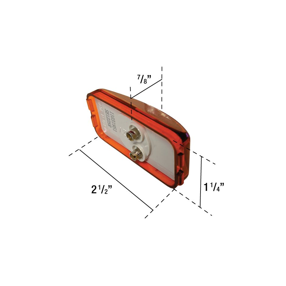 Uni-Bond SE1225A - 1" x 2" Rectangle Side Marker Light Amber