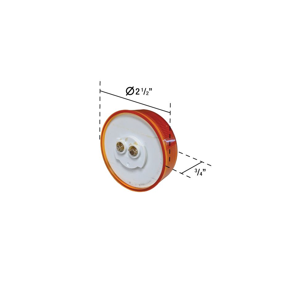 Uni-Bond KT3255A - 2.5" Round Amber Side Marker Light