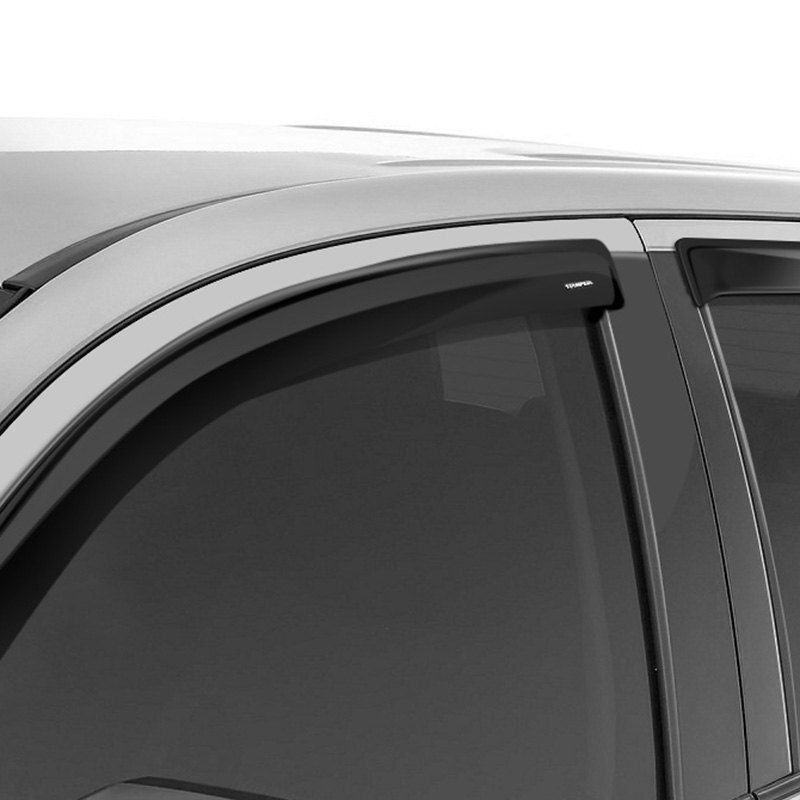 Stampede® • 60105-2 • Tape-Onz • Rain Deflectors • Chevy Silverado / Sierra (Double Cab) 1500 14-18, 2500/3500 15-19