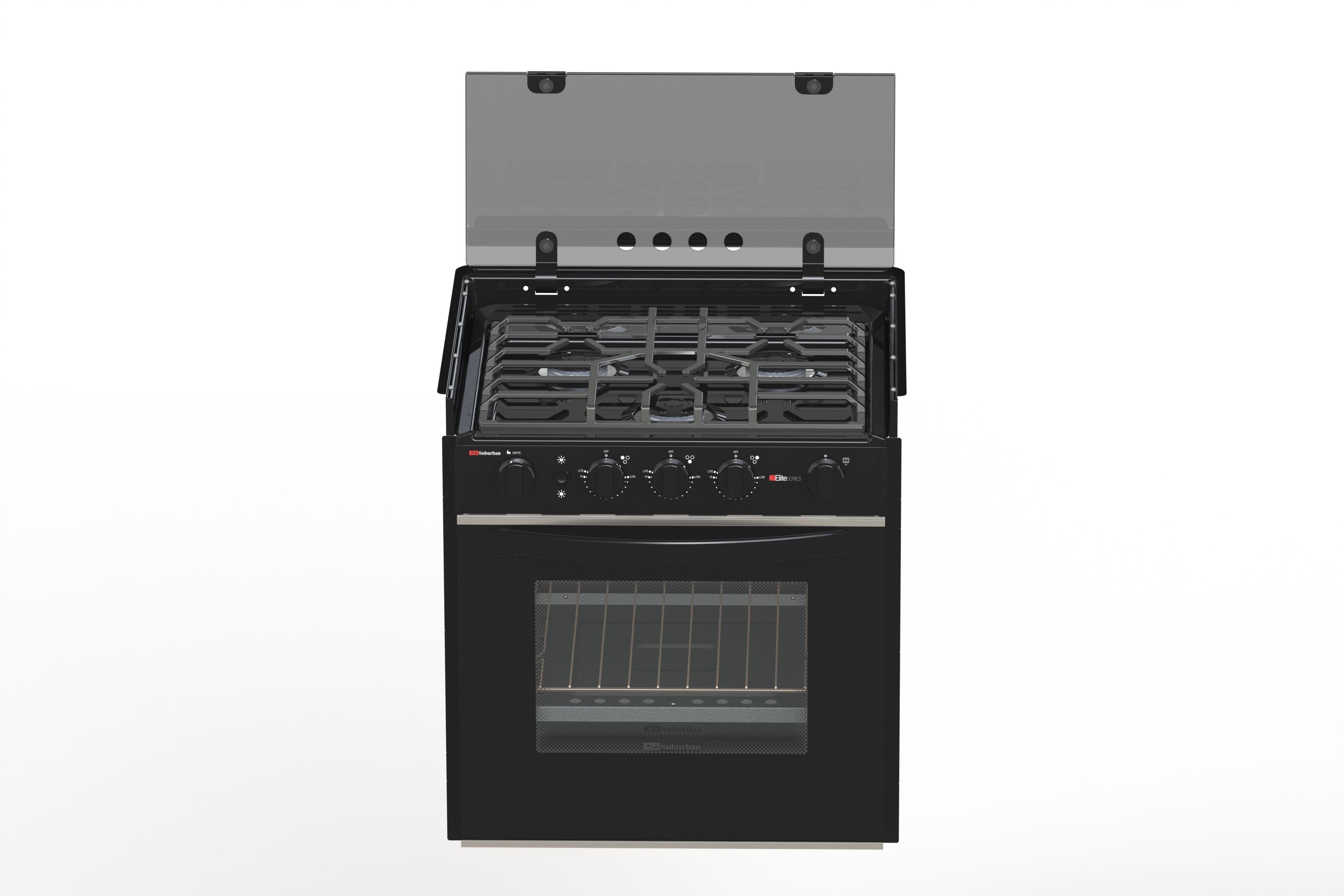 Suburban 3630A - Black 22"Range, 3 Burners and Glass door / Piezo Ignition (SRNLQB3B1QAG2EC)