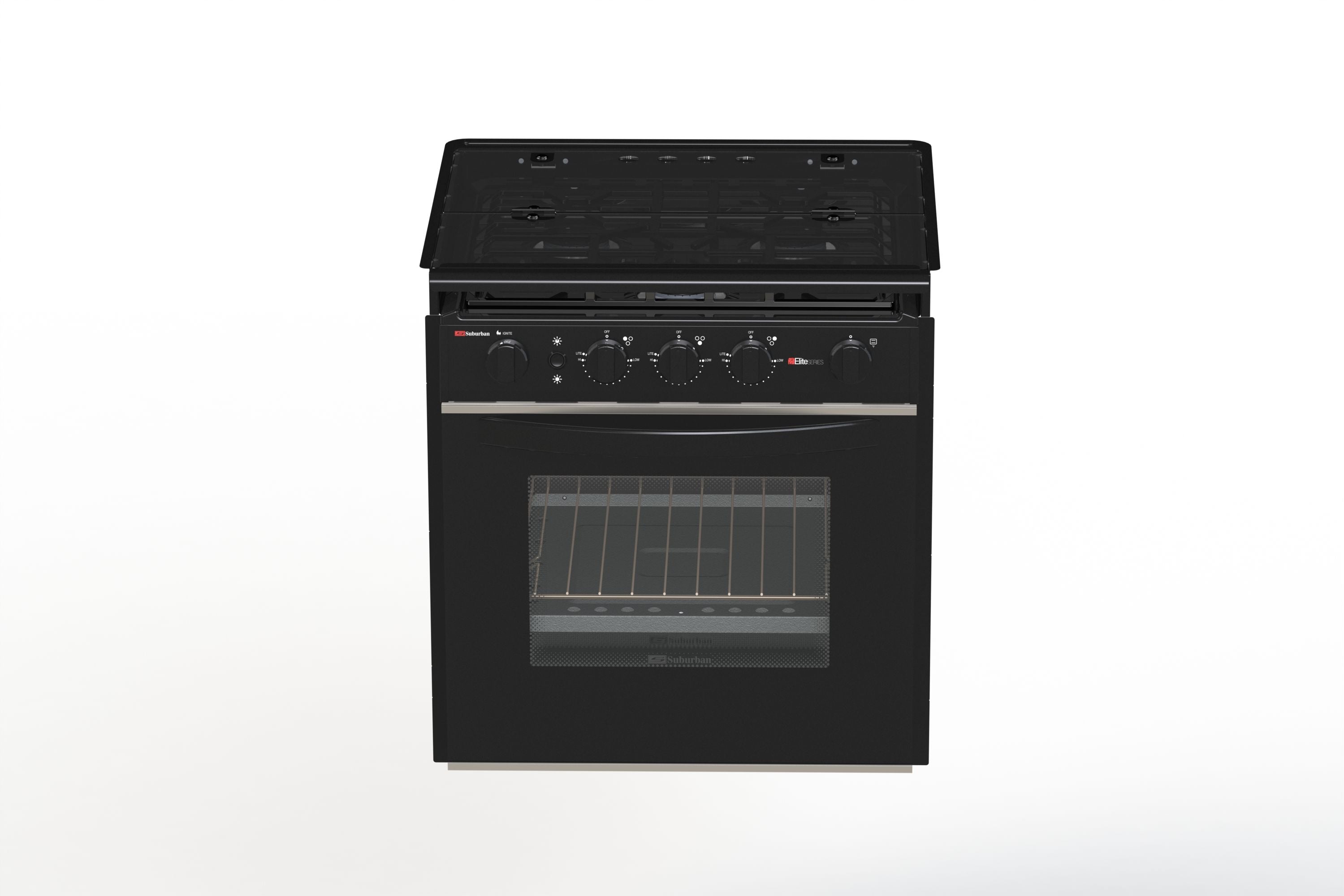 Suburban 3630A - Black 22"Range, 3 Burners and Glass door / Piezo Ignition (SRNLQB3B1QAG2EC)