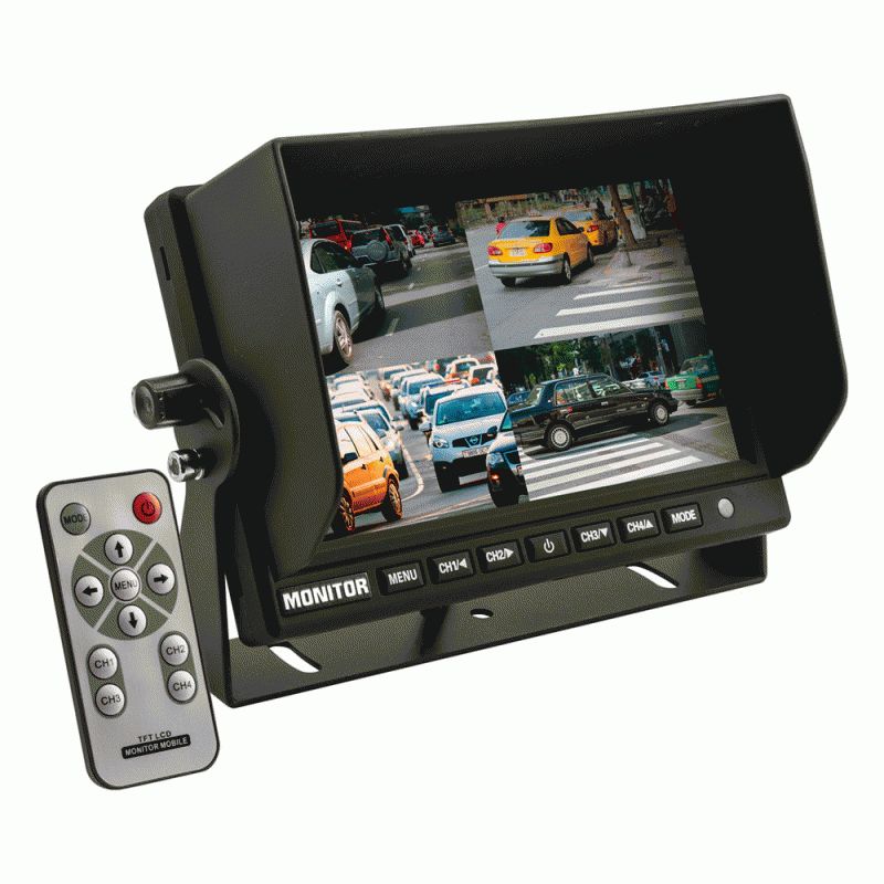 iBeam TE-7VS-4 - 7 Inch Monitor with Quad Camera Input