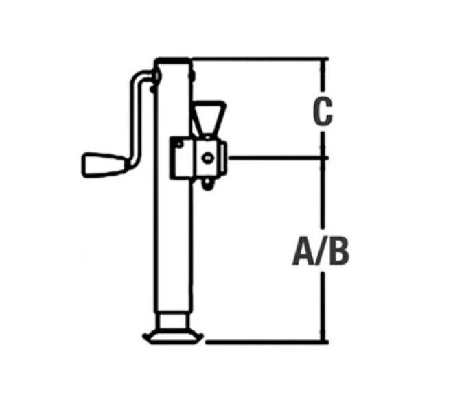 RAM TJP-5001S-B - 5K Side Wind Swivel Jack 10" Lift Black