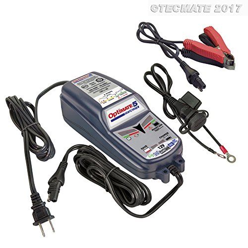 Techmate TM-221 - Optimate5 Start/Stop, 12V 4A Battery Saving Charger-Tester-Maintainer 6 Steps