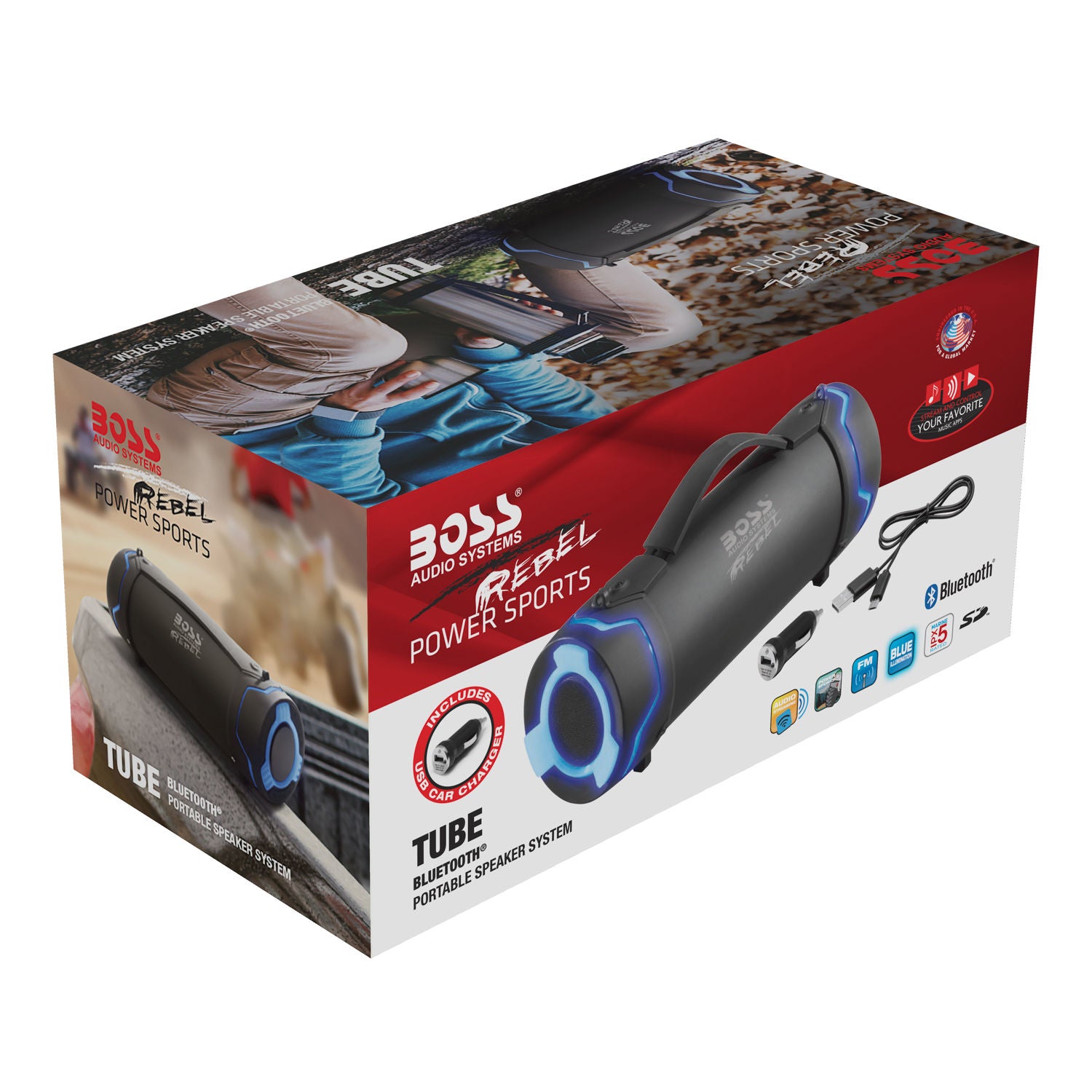 Boss TUBE - Portable Bluetooth Speaker System IPX 5