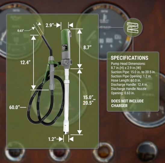 Rechargeable Battery Fuel Transfer Pump