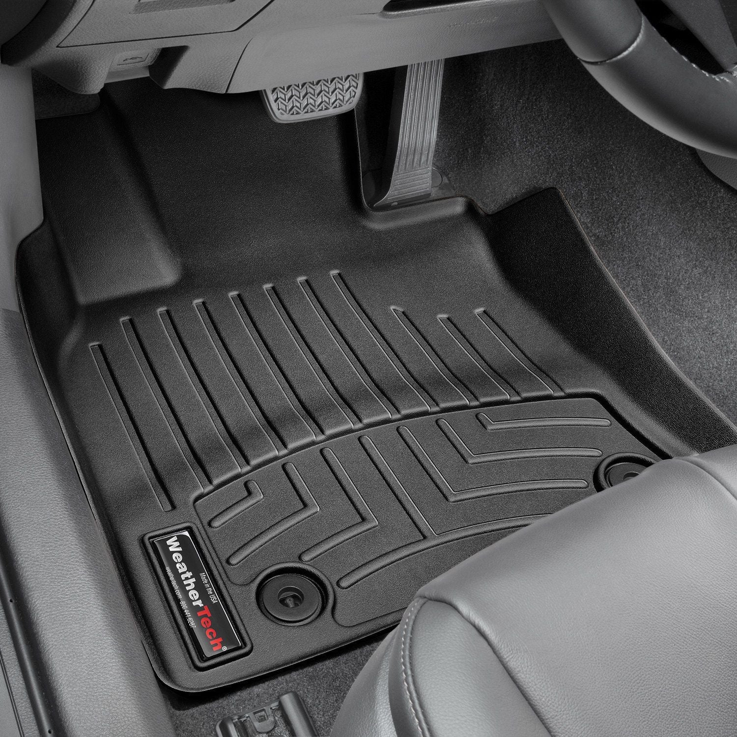 Weathertech® • 4412301 • FloorLiner • Molded Floor Liners • Black • First Row • Toyota Camry (FWD) 18-23 / Camry Hybrid 18-22