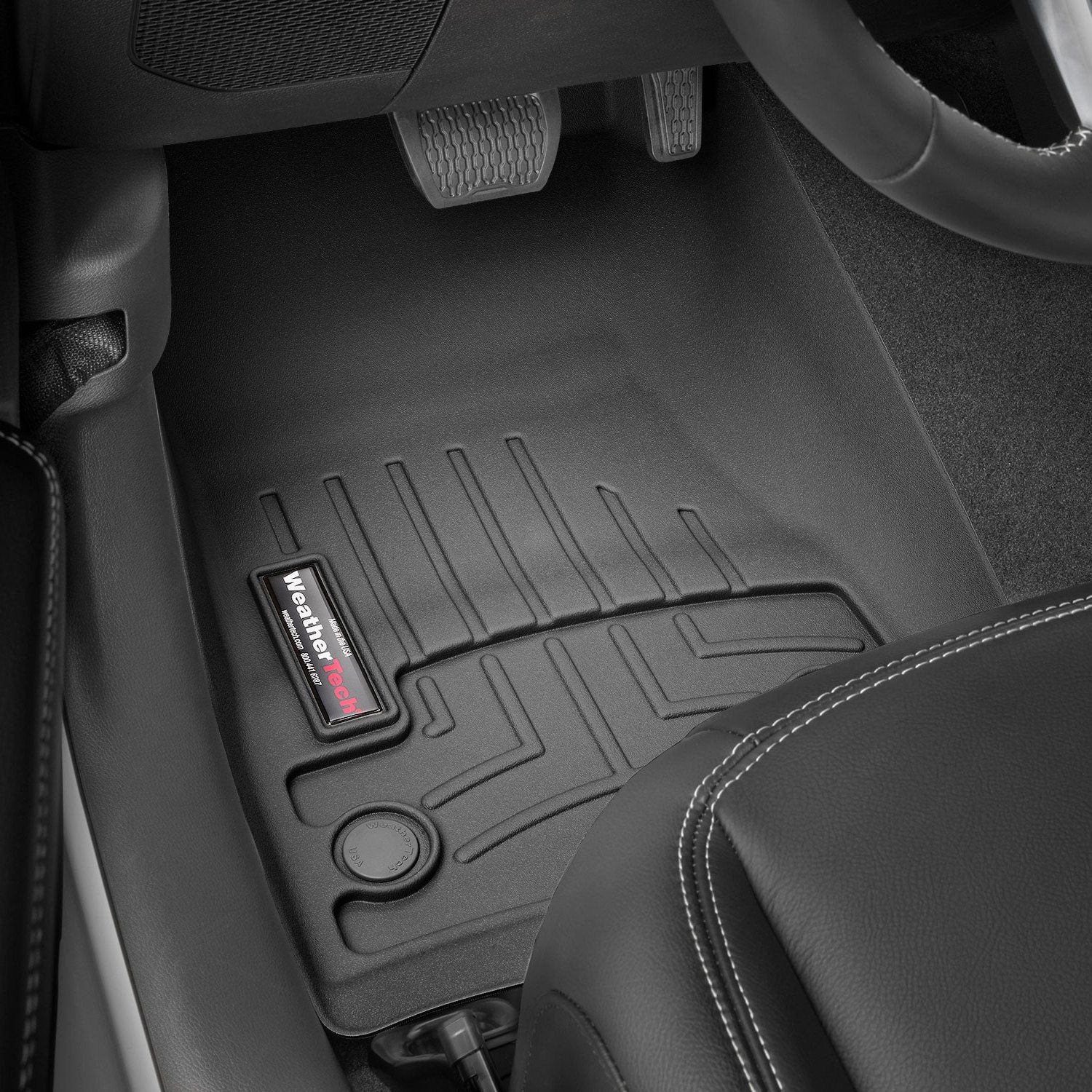 Weathertech® • 4413131 • FloorLiner • Molded Floor Liners • Black • First Row • Jeep Gladiator 20-23 / Wrangler JL 2-door 18-23, Unlimited 4-door 18-23, Unlimited Rubicon 392 22-23