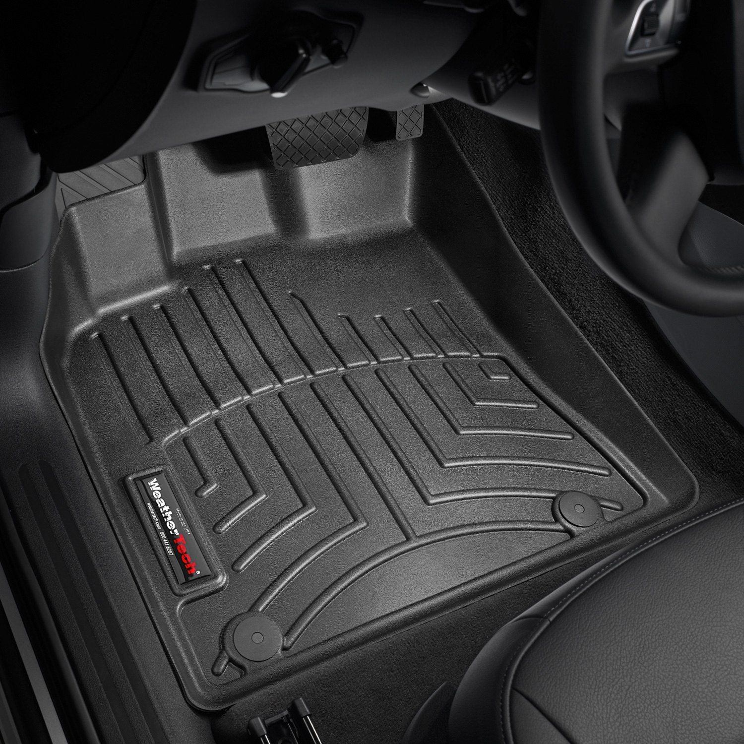 Weathertech® • 442301 • FloorLiner • Molded Floor Liners • Black • First Row • Audi Q5 09-17 / Porsche Macan 14-24