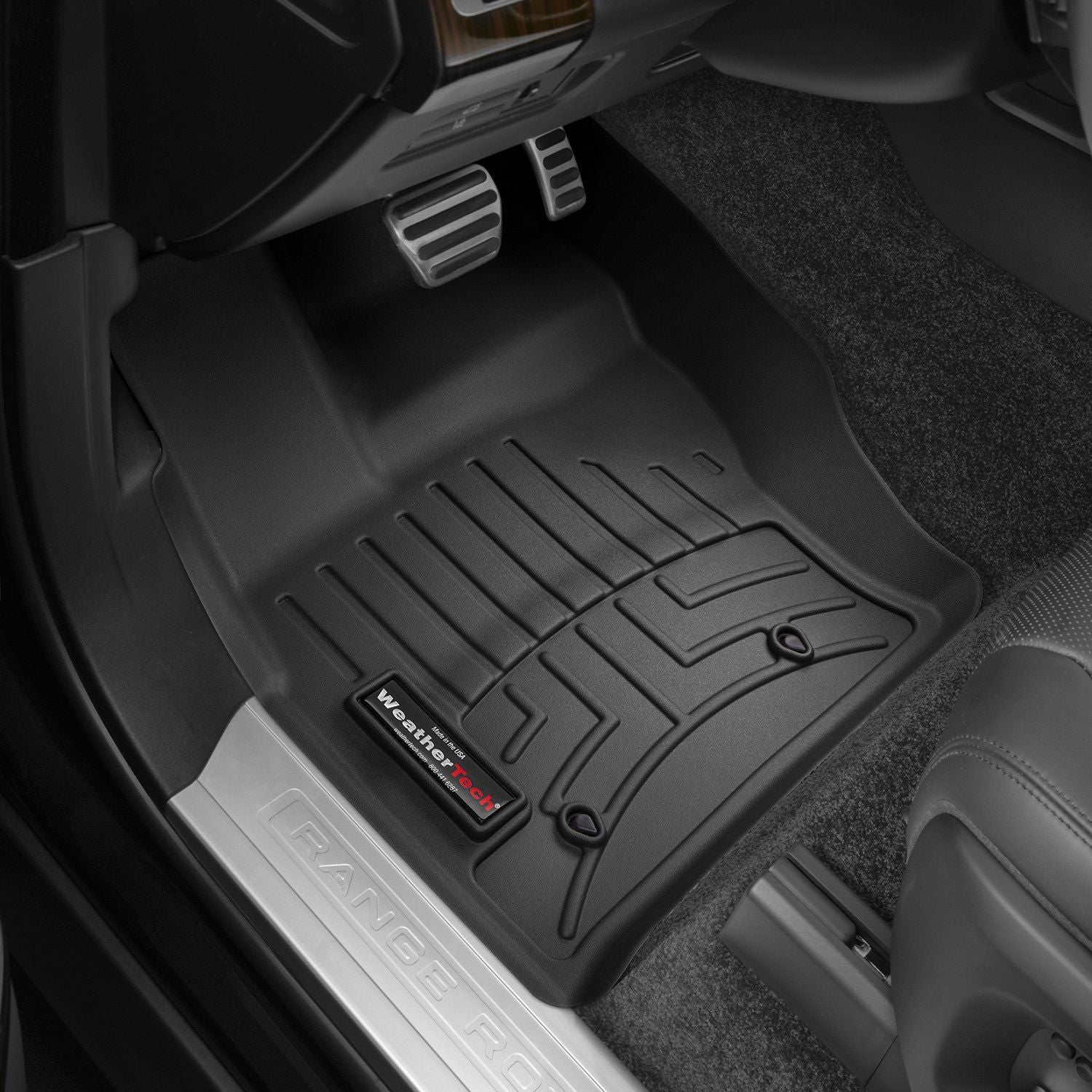 Weathertech® • 444801 • FloorLiner • Molded Floor Liners • Black • First Row • Land Rover Range Rover (4th Gen) 13-22 / Range Rover Sport 14-22