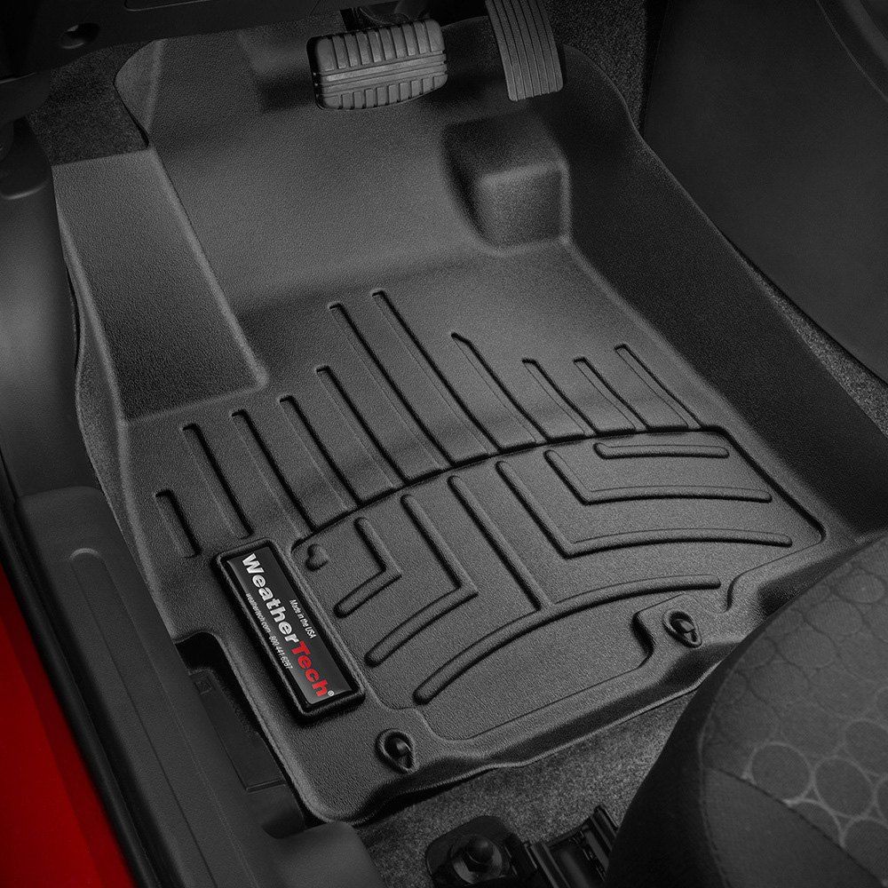 Weathertech® • 446001 • FloorLiner • Molded Floor Liners • Black • First Row • Mitsubishi Mirage / Mirage G4 14-23