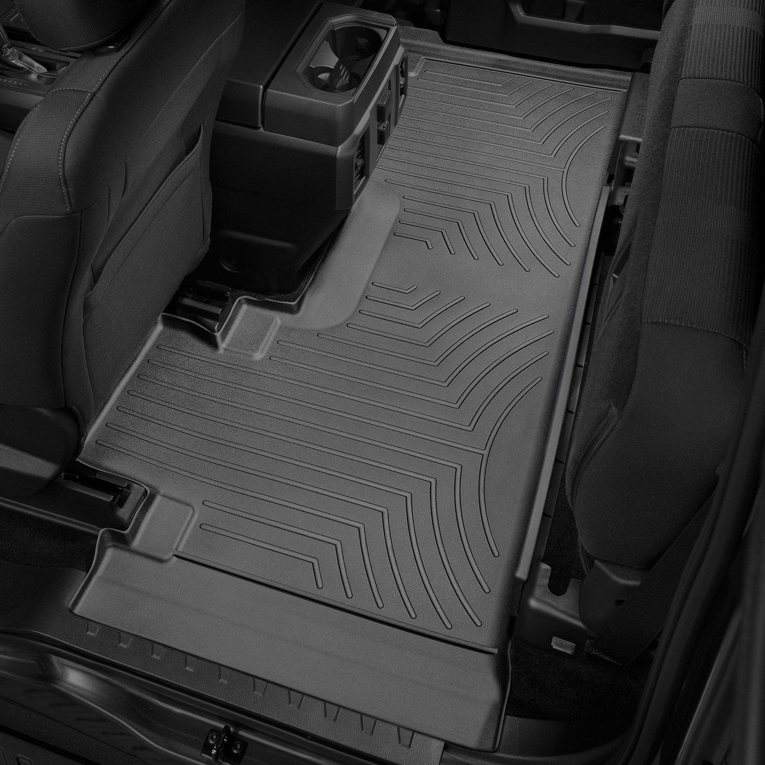 Weathertech® • 446973 • FloorLiner • Molded Floor Liners • Black • Second Row • Ford F-150 15-22 / F-250,350,450,550 17-22