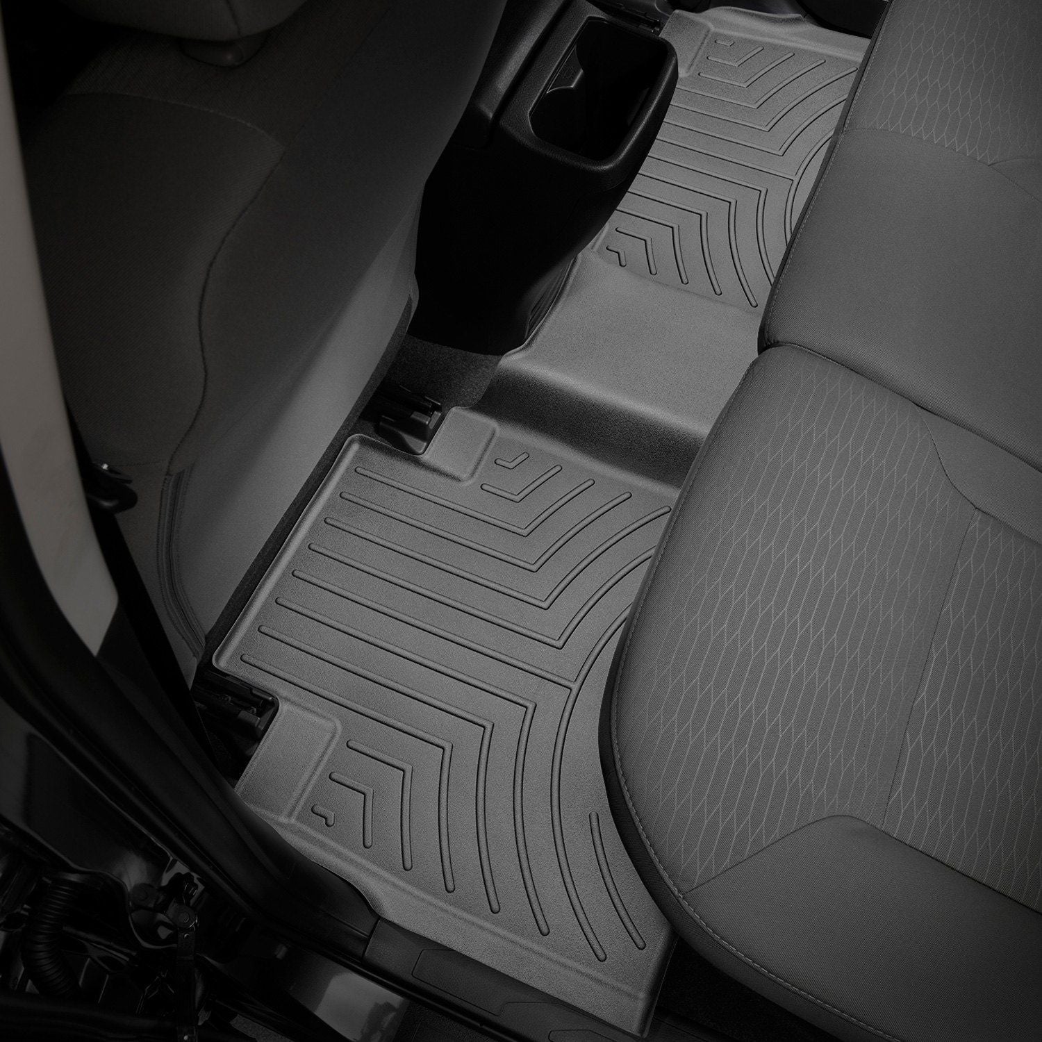 Weathertech® • 448722 • FloorLiner • Molded Floor Liners • Black • Second Row • Toyota Tacoma (Double Cab) 16-23