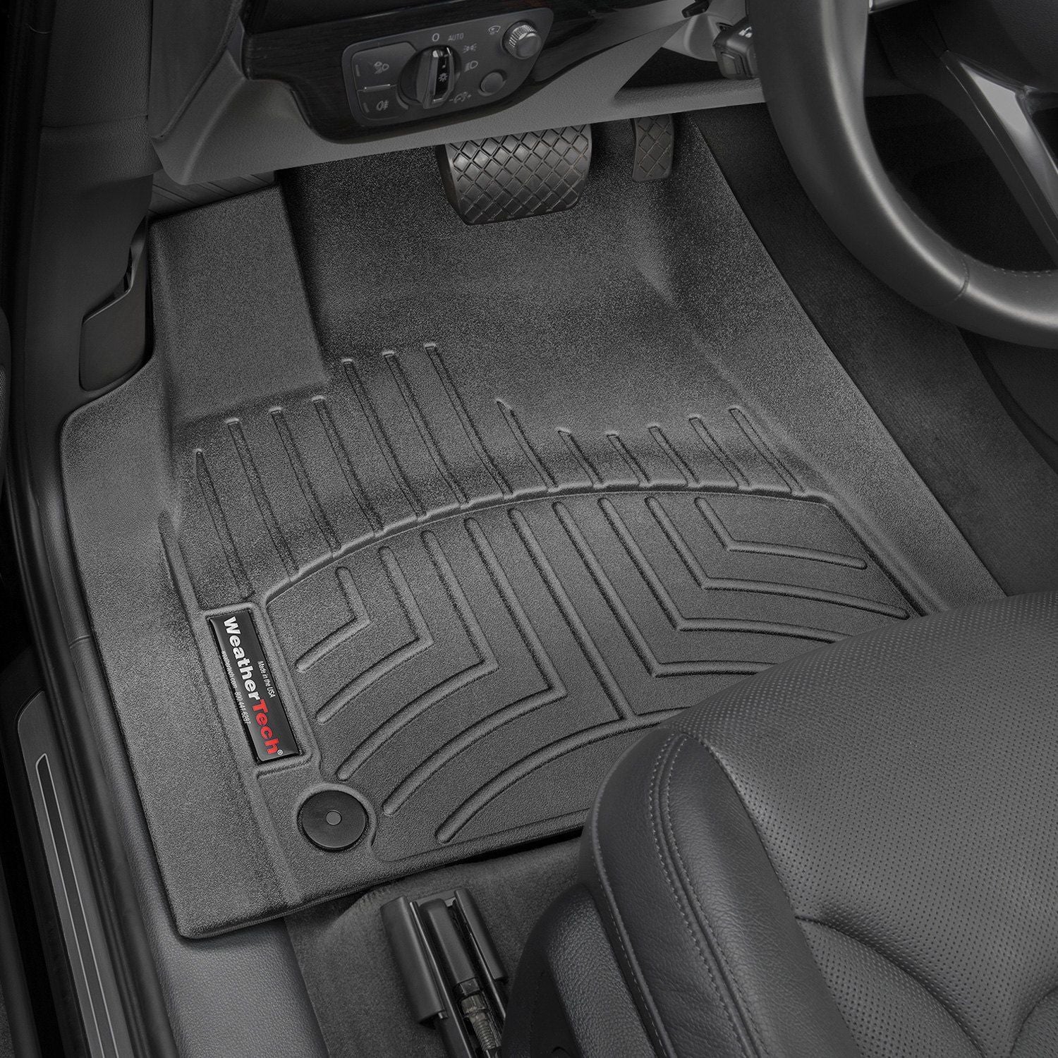 Weathertech® • 448871 • FloorLiner • Molded Floor Liners • Black • First Row • Audi Q7 17-23 / Q8 19-23