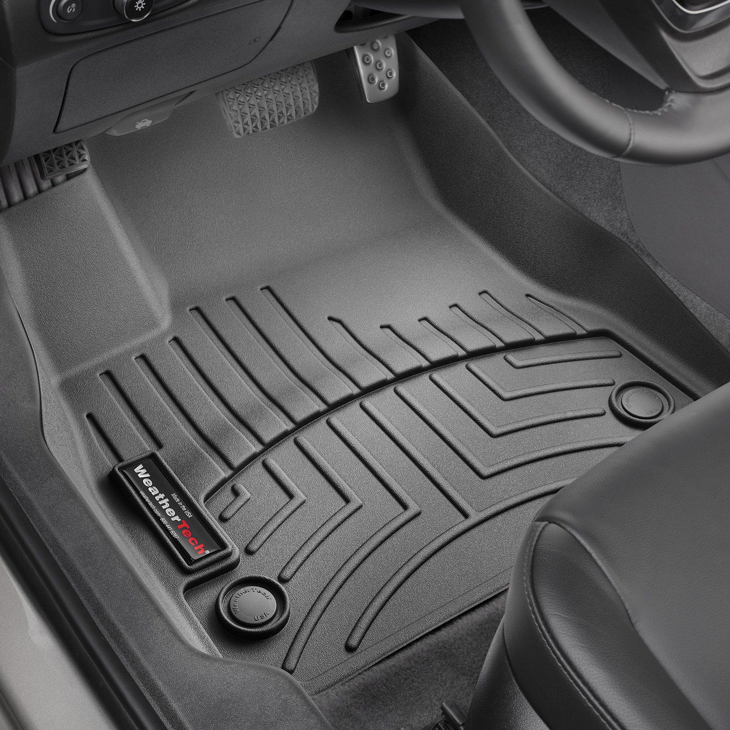 Weathertech® • 449031 • FloorLiner • Molded Floor Liners • Black • First Row • Chevrolet Malibu 16-22