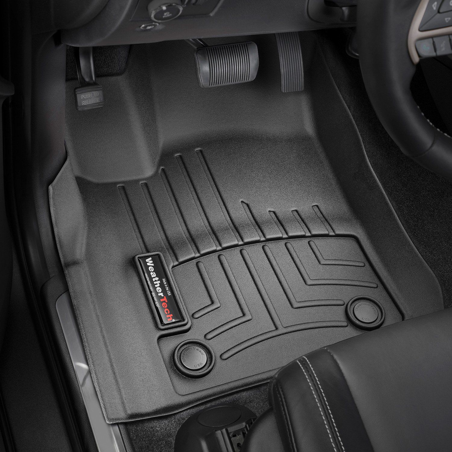 Weathertech® • 449301 • FloorLiner • Molded Floor Liners • Black • First Row • Dodge Durango / Jeep Grand Cherokee 16-22