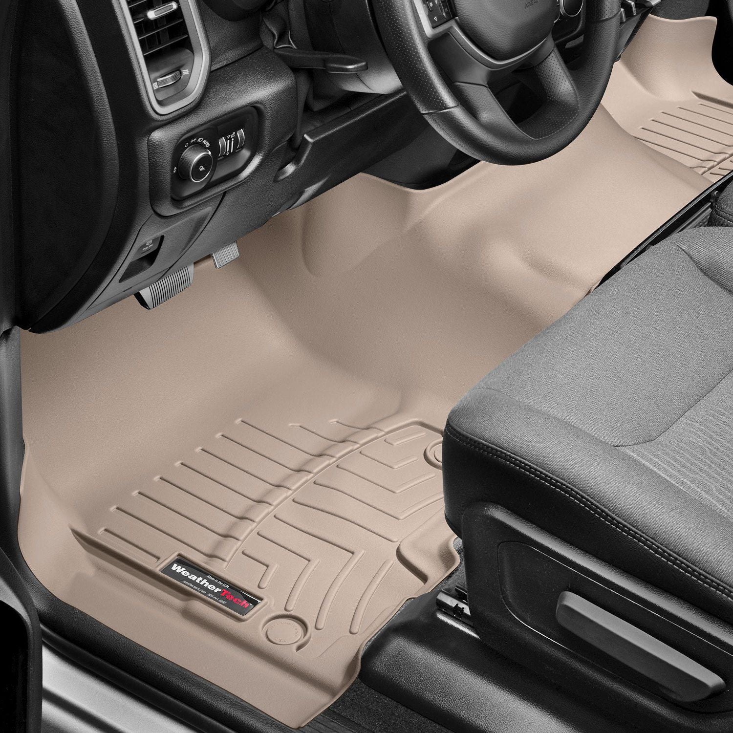 Weathertech® • 4514301 • FloorLiner • Molded Floor Liners • Tan • First Row • Ram 1500 19-22