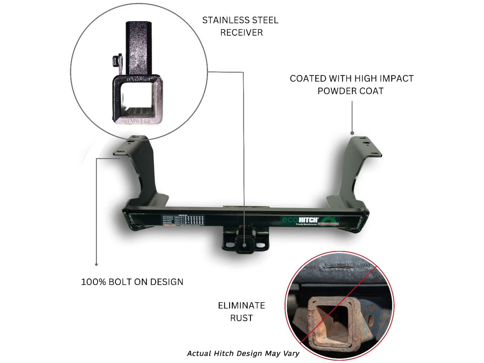 Torklift® • X6070S • EcoHitch • Stainless Steel Trailer Hitches • Class II 2" (3,000 lbs lbs GTW/300 lbs lbs TW) • Nissan Ariya 23-24